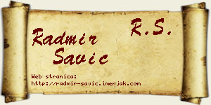 Radmir Savić vizit kartica